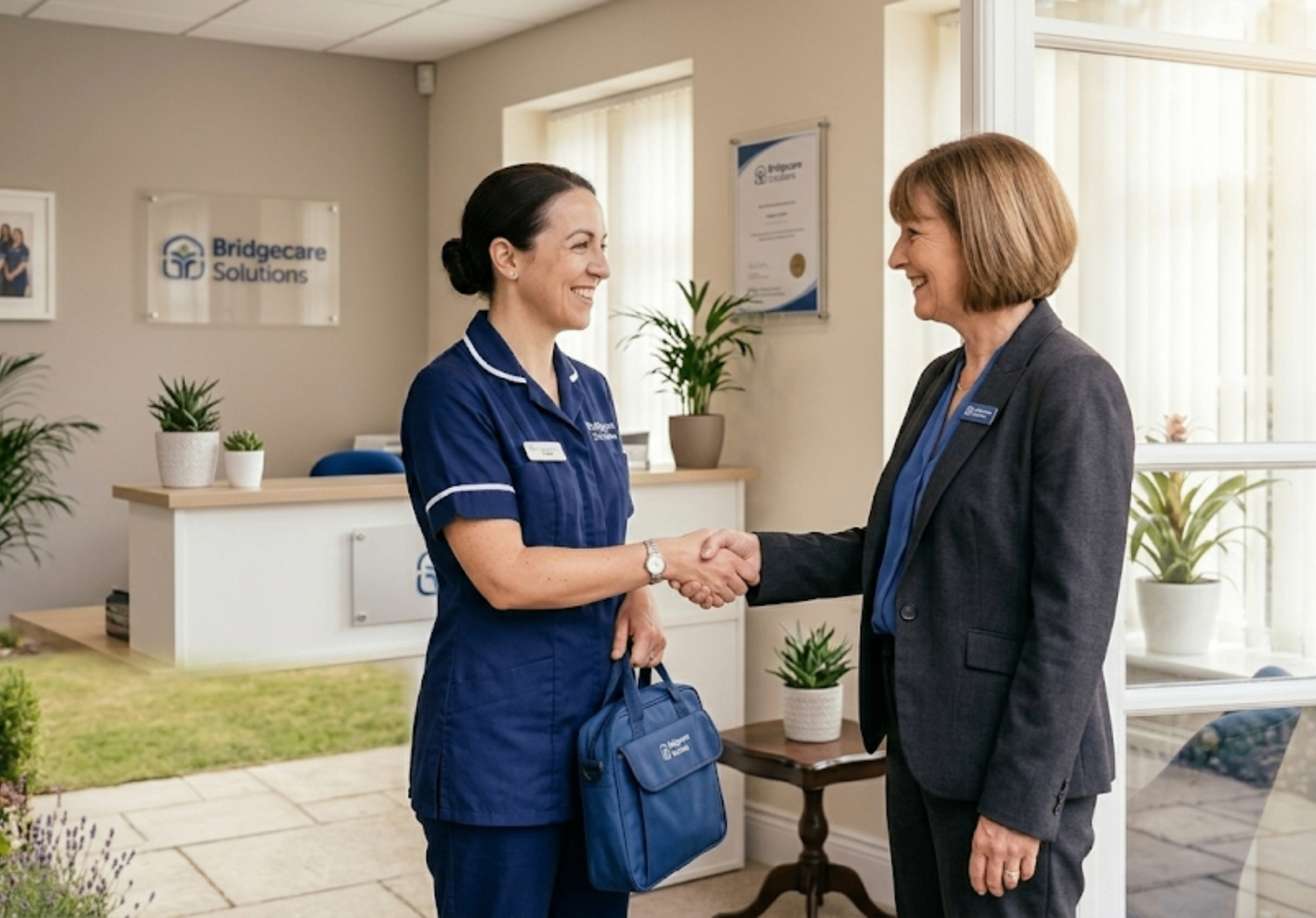 New Bridgecare Solutions carer being welcomed to the team at Stevenage office