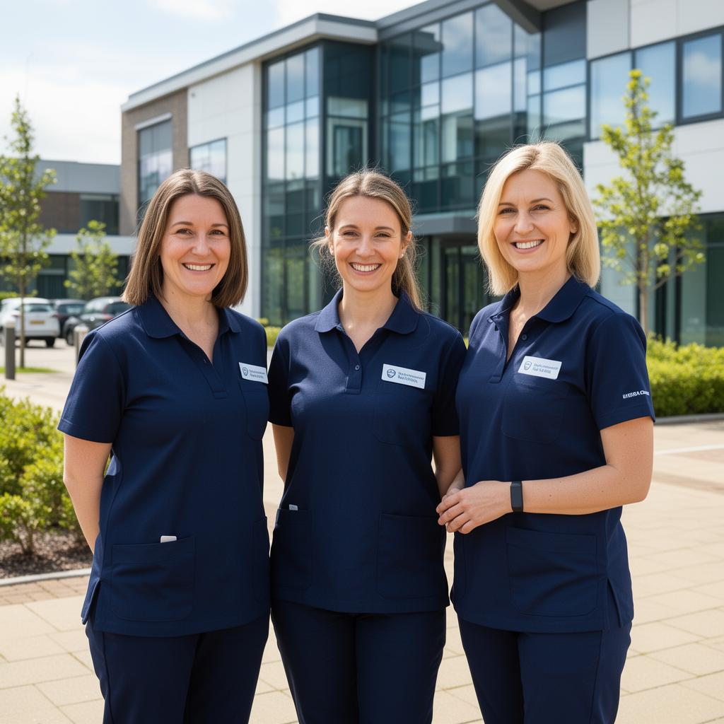 Bridgecare Solutions care team outside Stevenage office — CQC regulated home care across Hertfordshire